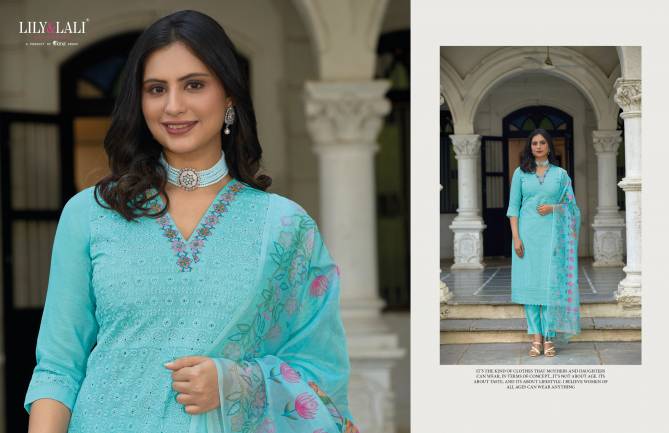 Kashish By Lily And Lali Chanderi Silk Embroidery Kurti With Bottom Dupatta Wholesale Clothing Suppliers In India